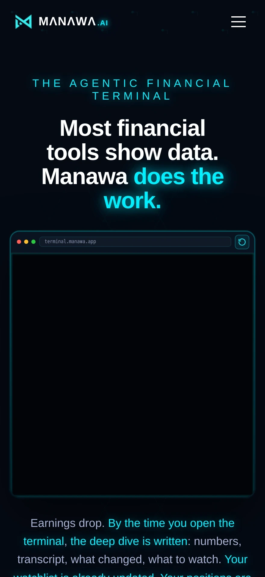 Manawa Terminal — Preview 1