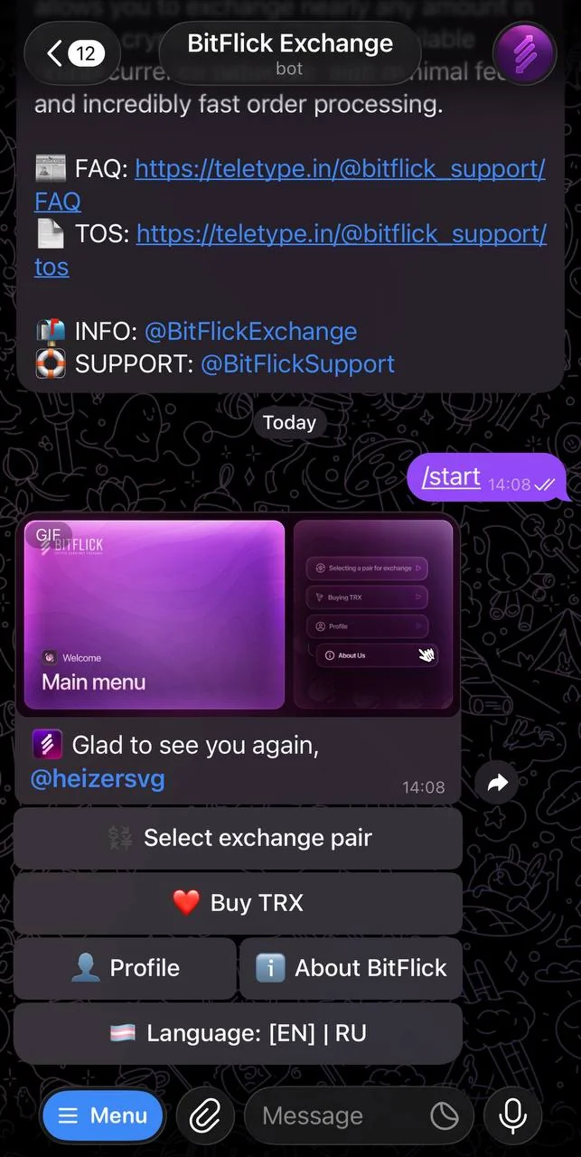 BitFlick Exchange — पूर्वावलोकन 1