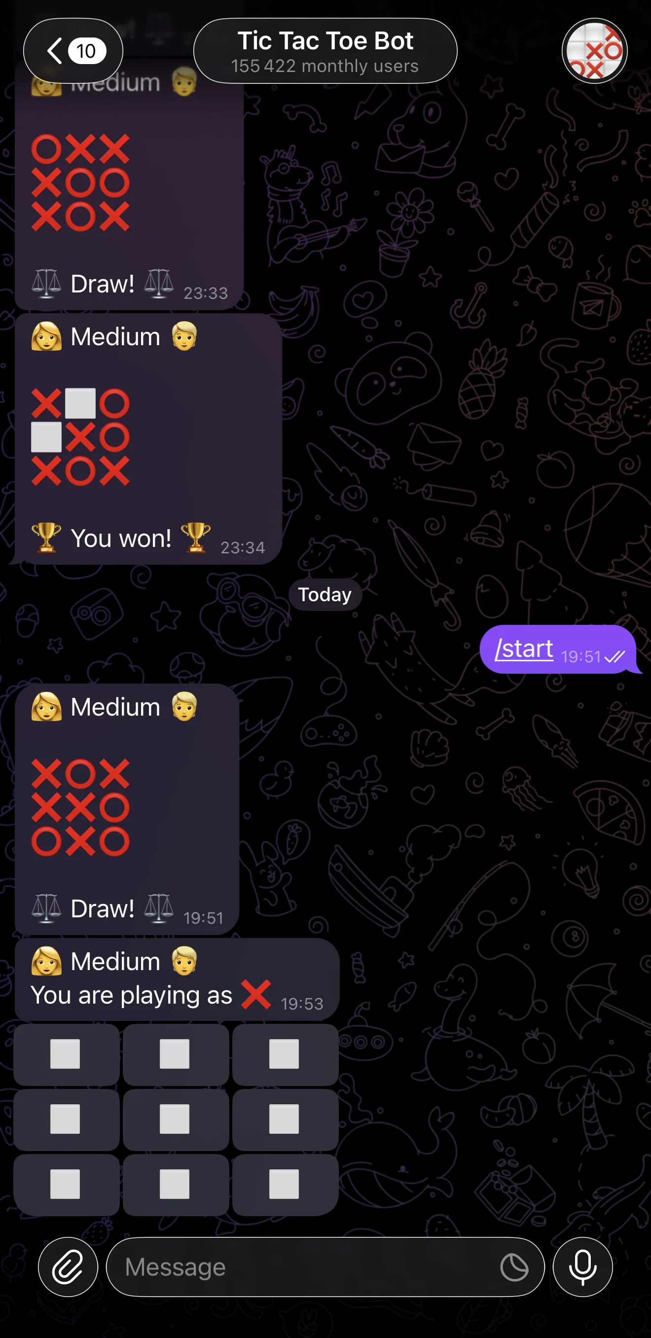 Tic Tac Toe Bot — Preview 4