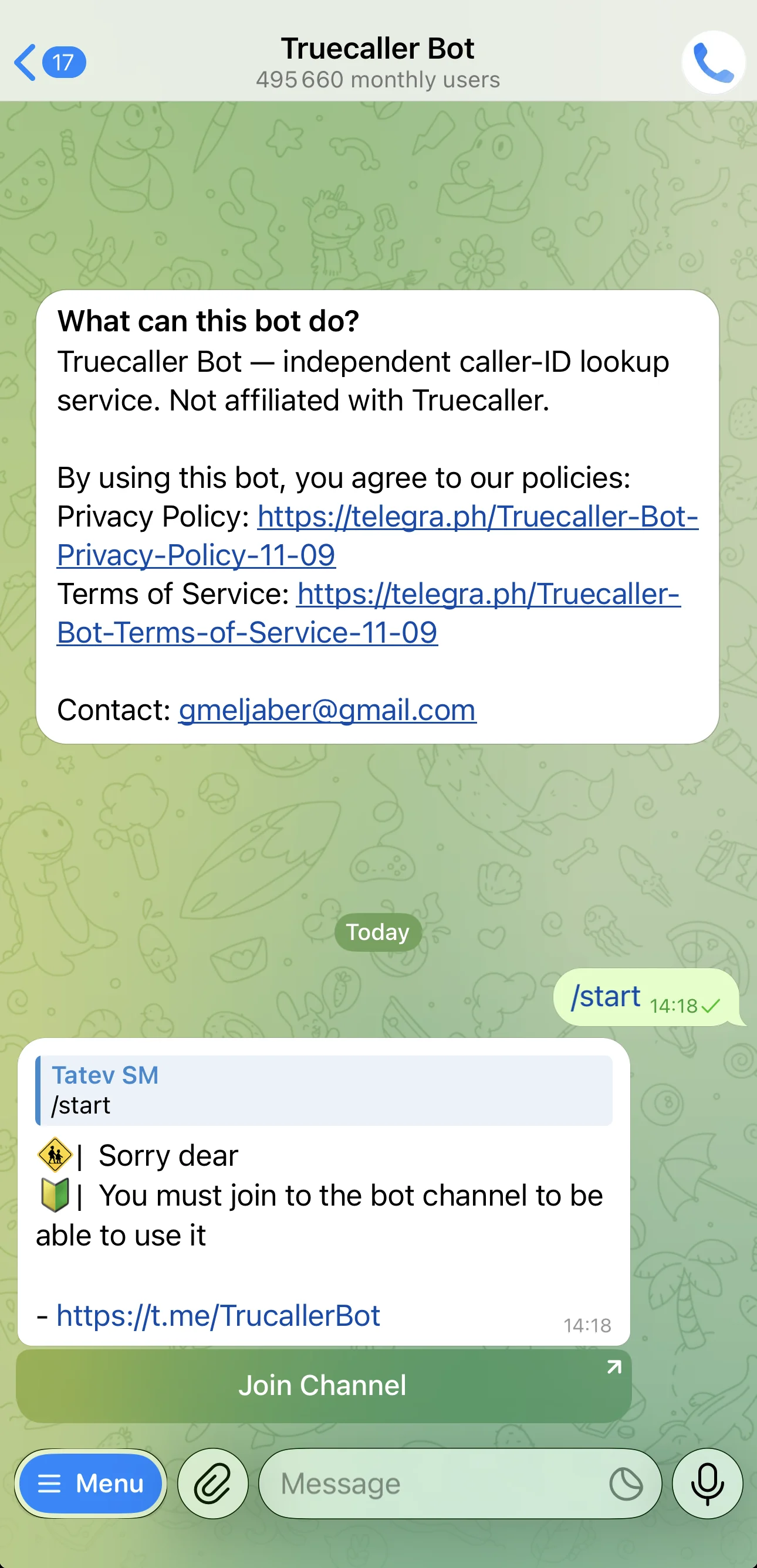 Truecaller Bot — Превью 2