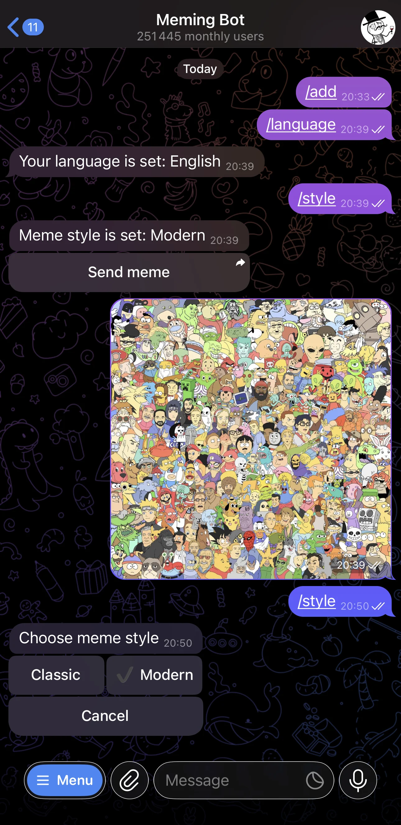 Meming Bot — Preview 1