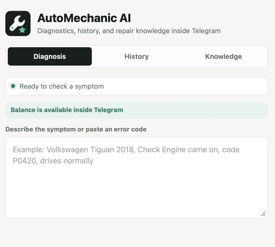 AutoMechanicAI — Preview 6