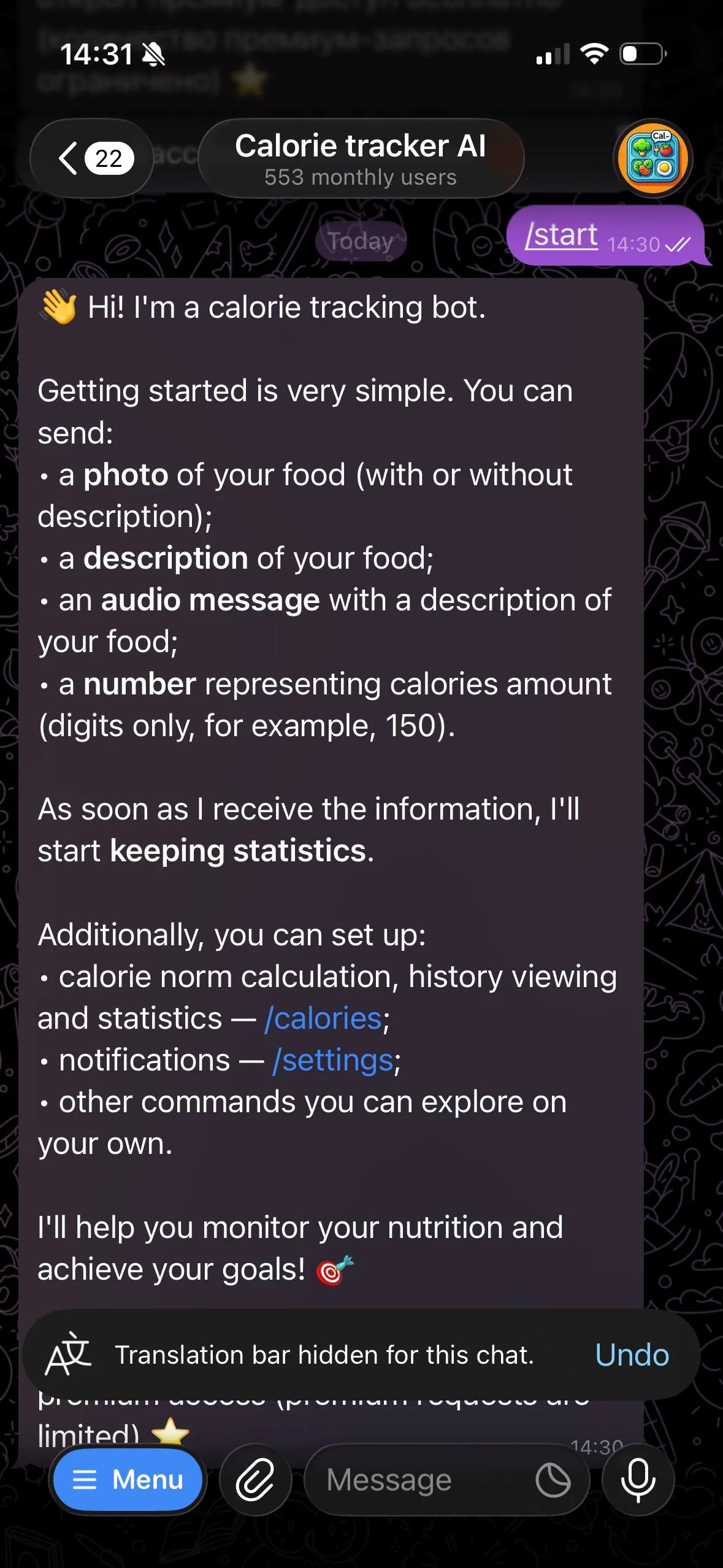 Calorie tracker AI — Preview 1