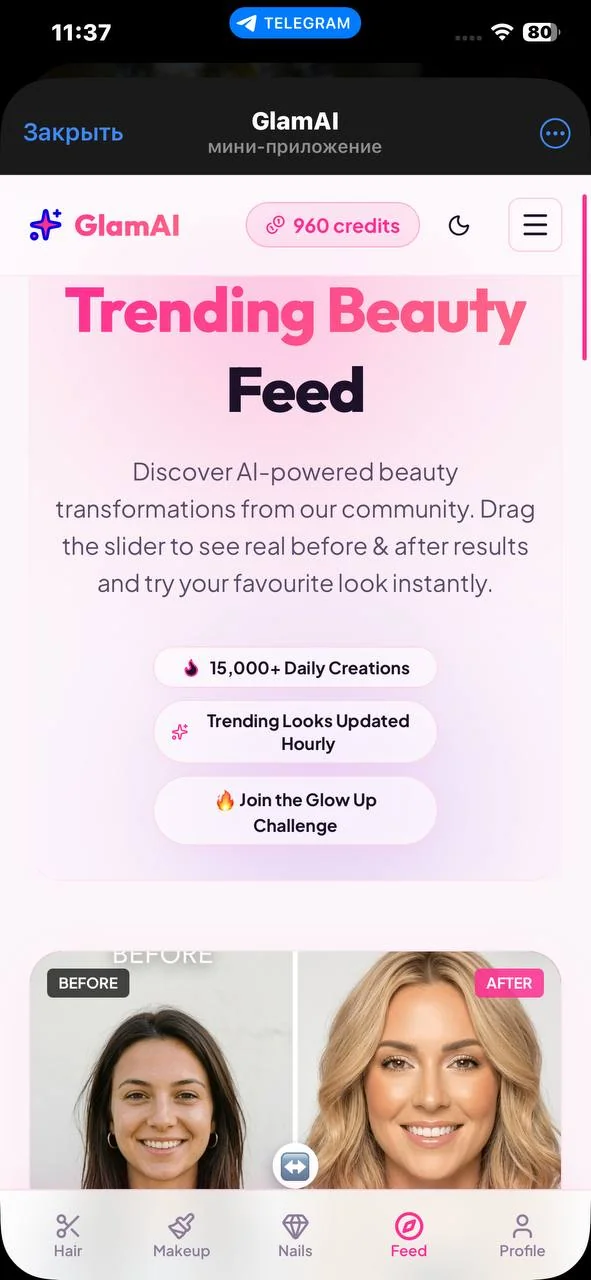 GlamAI — Pratinjau 2
