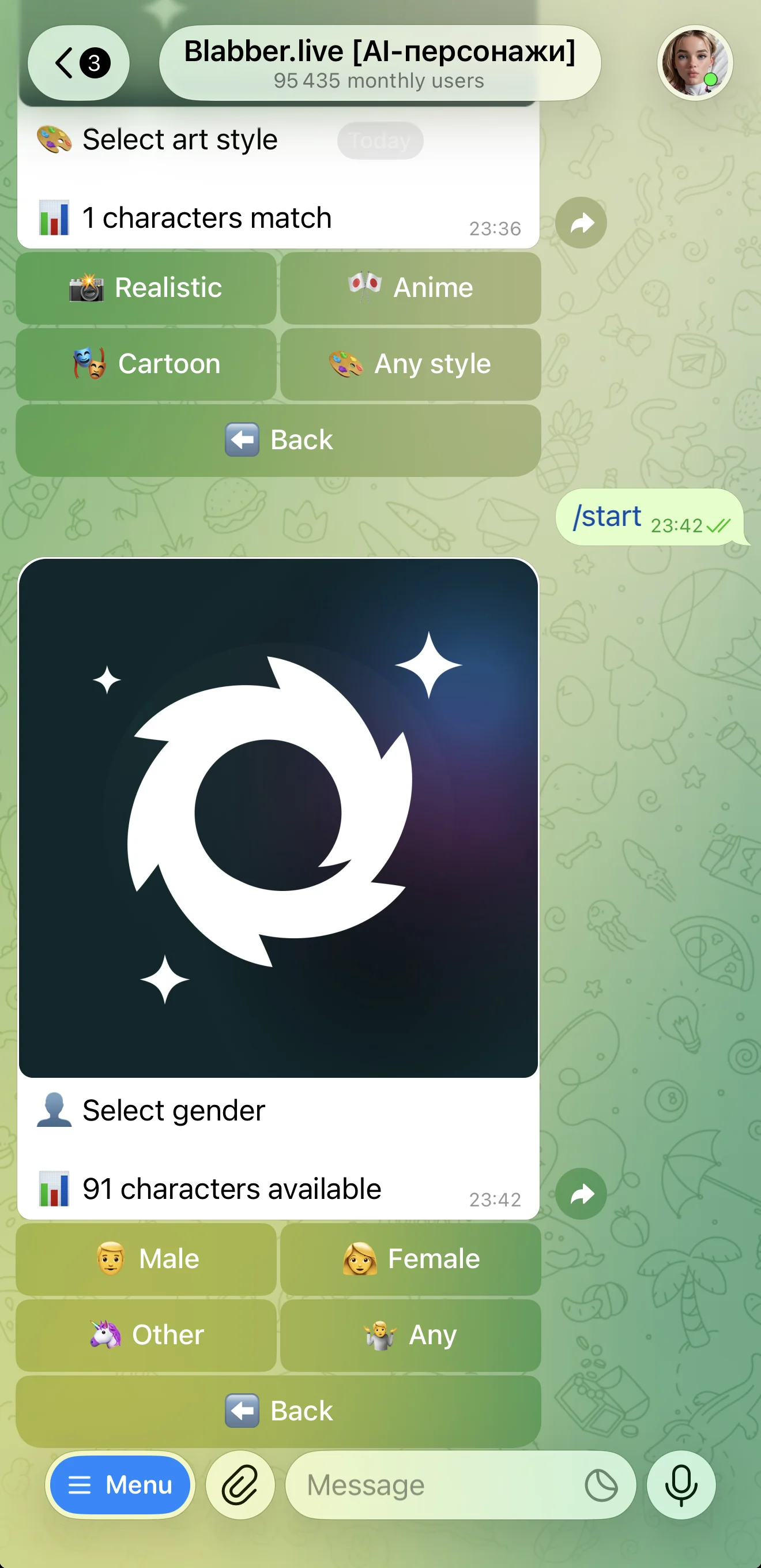 Blabber.live [AI characters] — पूर्वावलोकन 3
