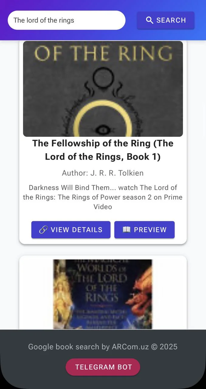 Google Books Searcher Bot — Превью 2