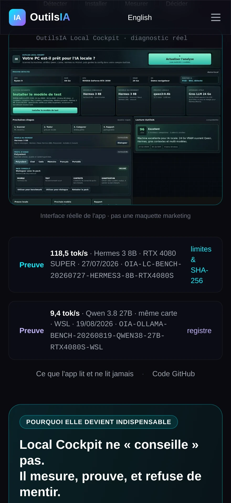 OutilsIA — Conseiller IA locale — Preview 2