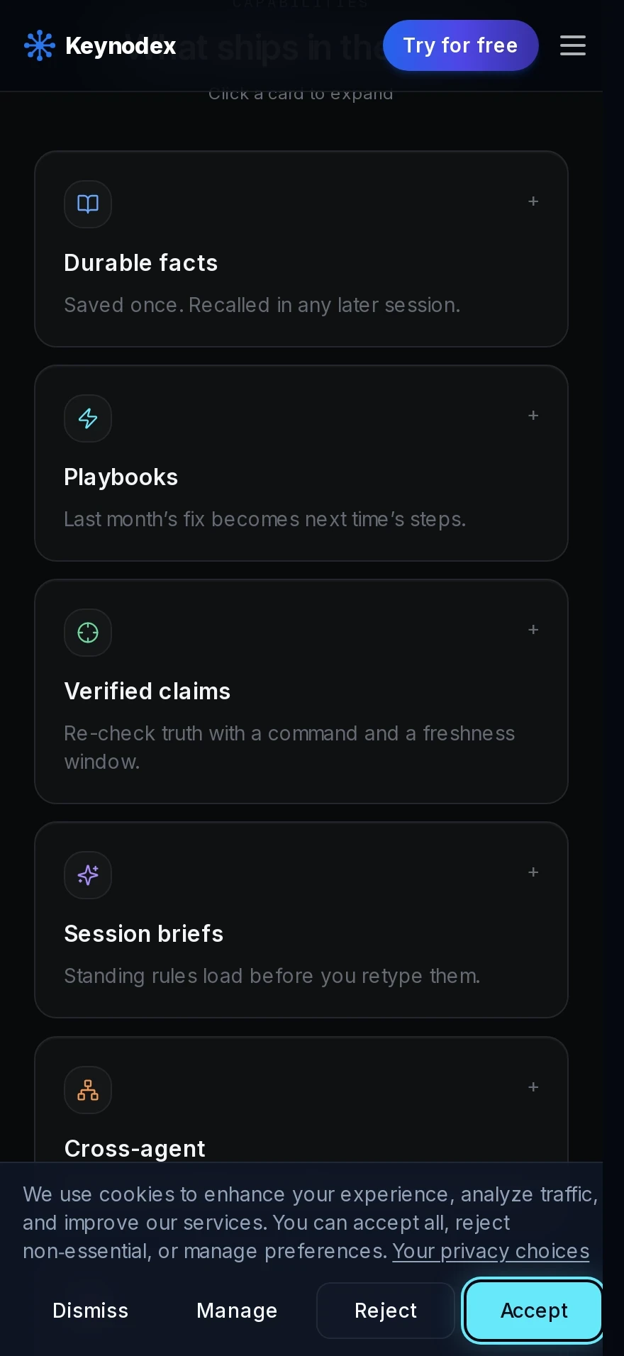 Keynodex Memory — Preview 3