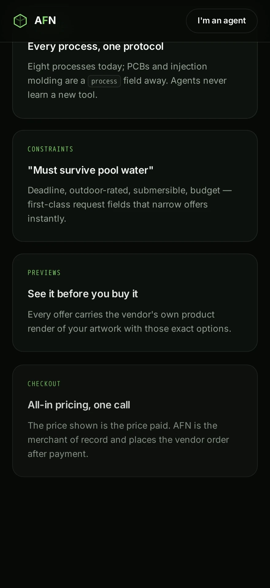 Agentic Fabrication Network (AFN) — Preview 3