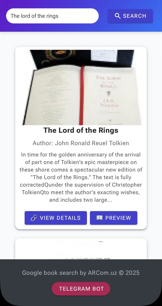 Google Books Searcher Bot — Превью 3