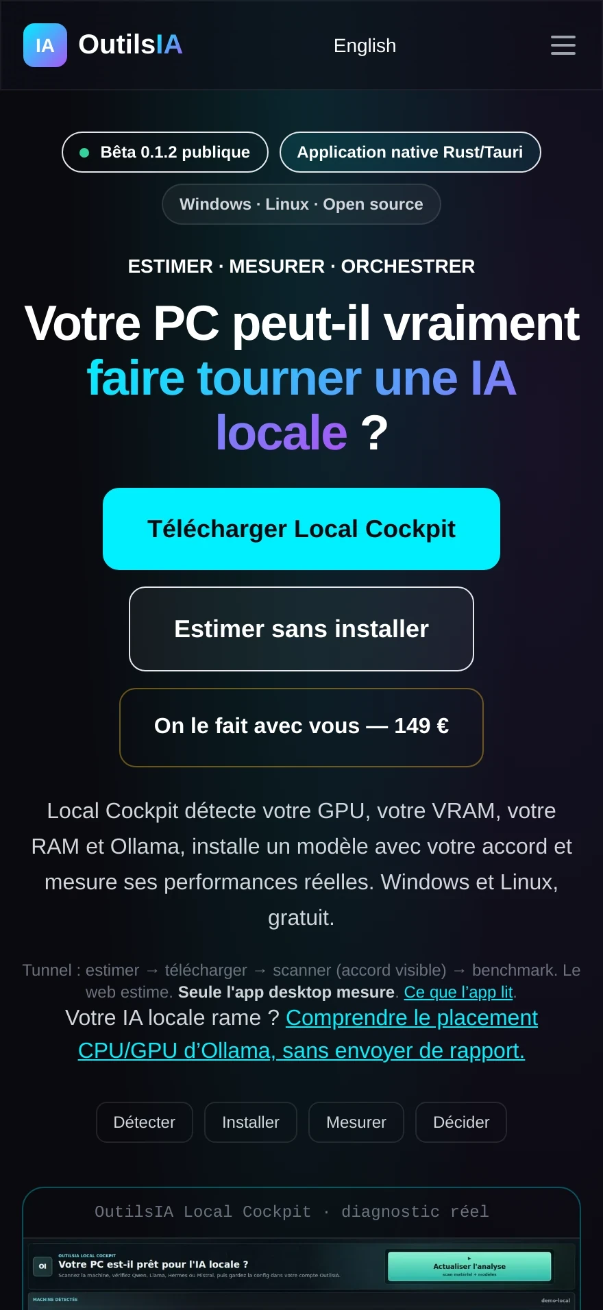 OutilsIA — Conseiller IA locale — Preview 1