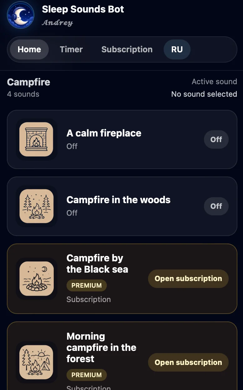 Sleep Sounds Bot😴 — Aperçu 2
