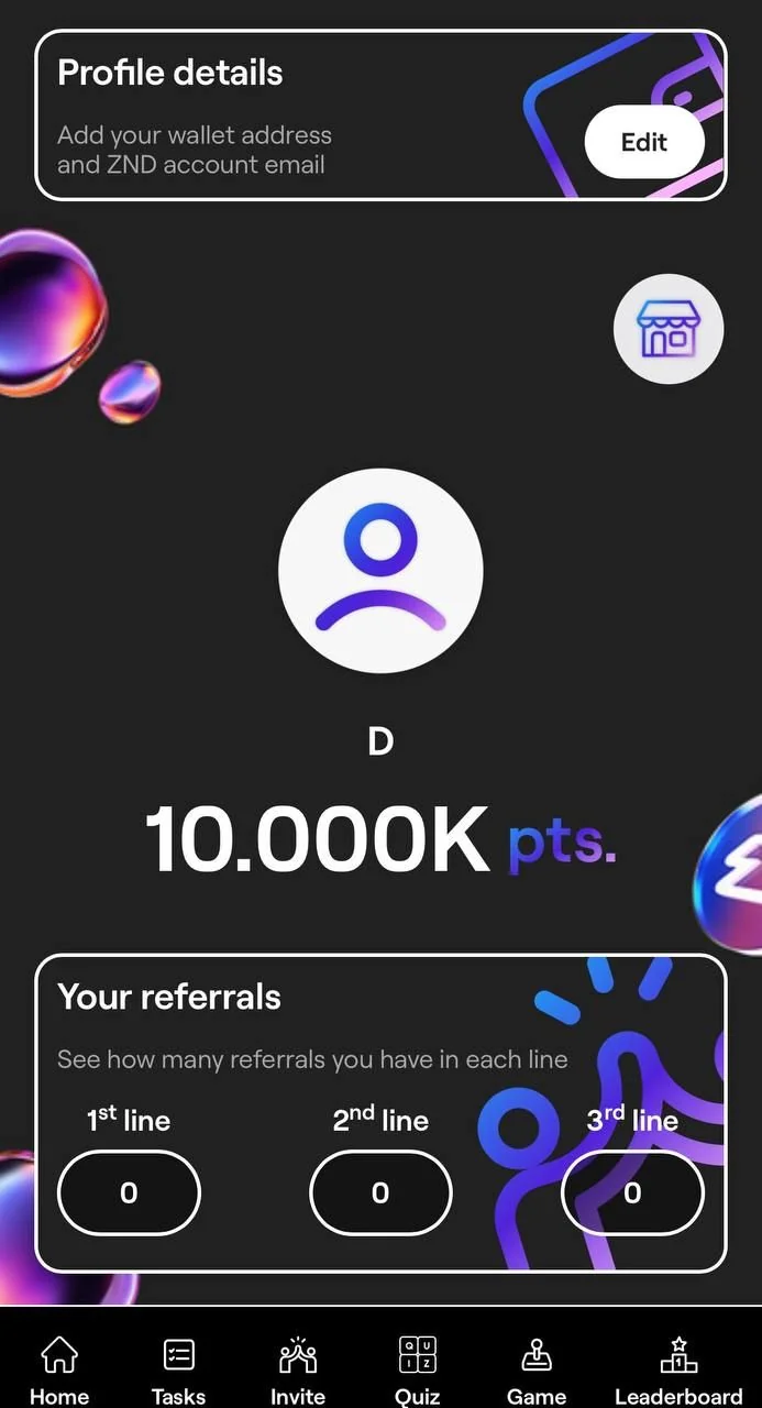 ZND Airdrop App — Aperçu 1