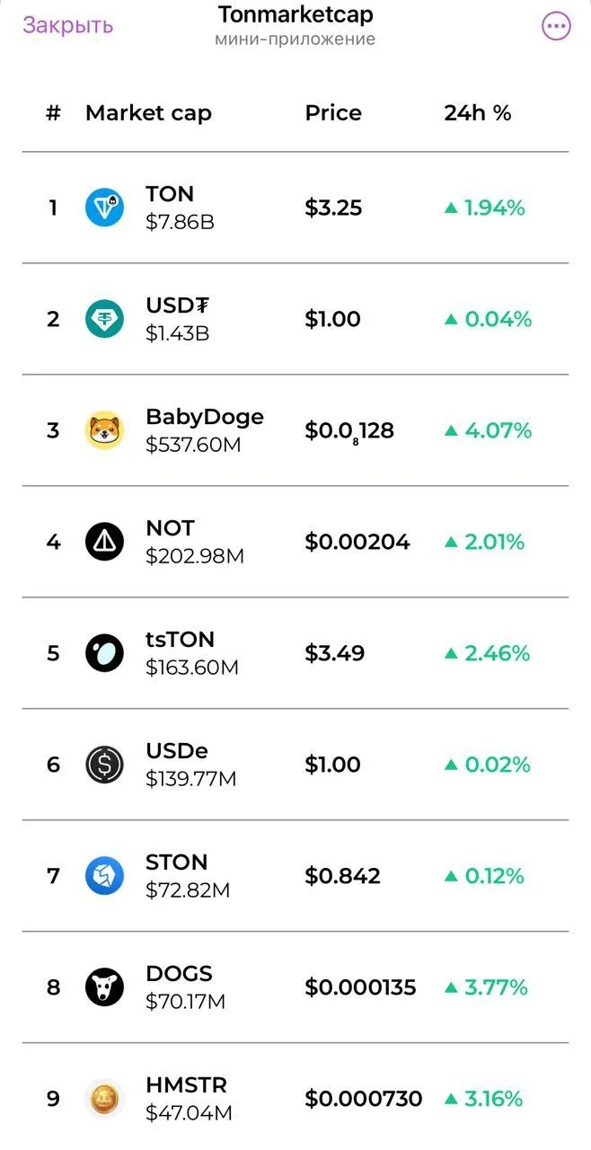 Tonmarketcap — Pratinjau 1