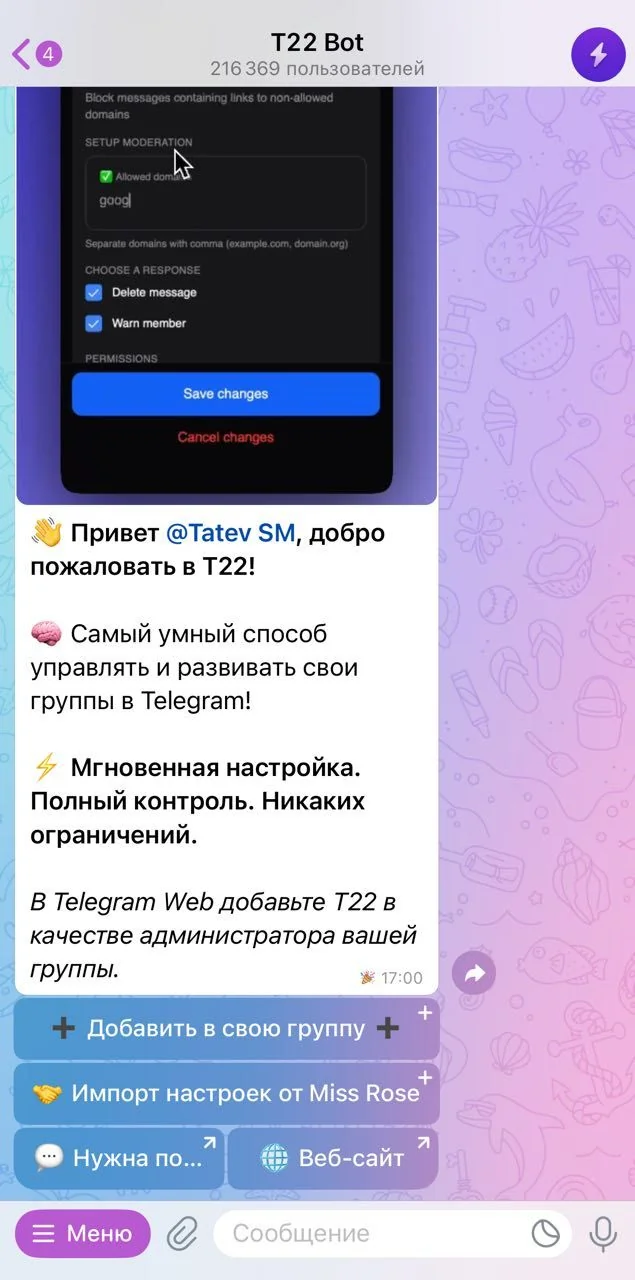 T22 Bot — Pratinjau 4