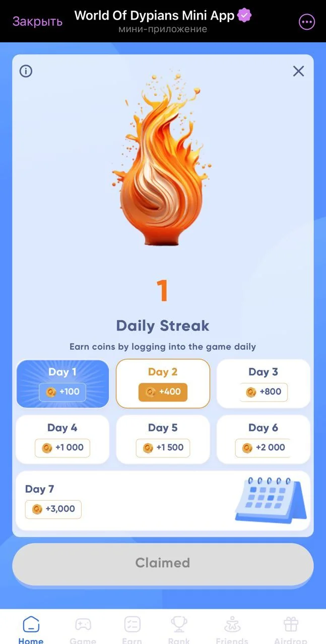 World Of Dypians Mini App — Pratinjau 2