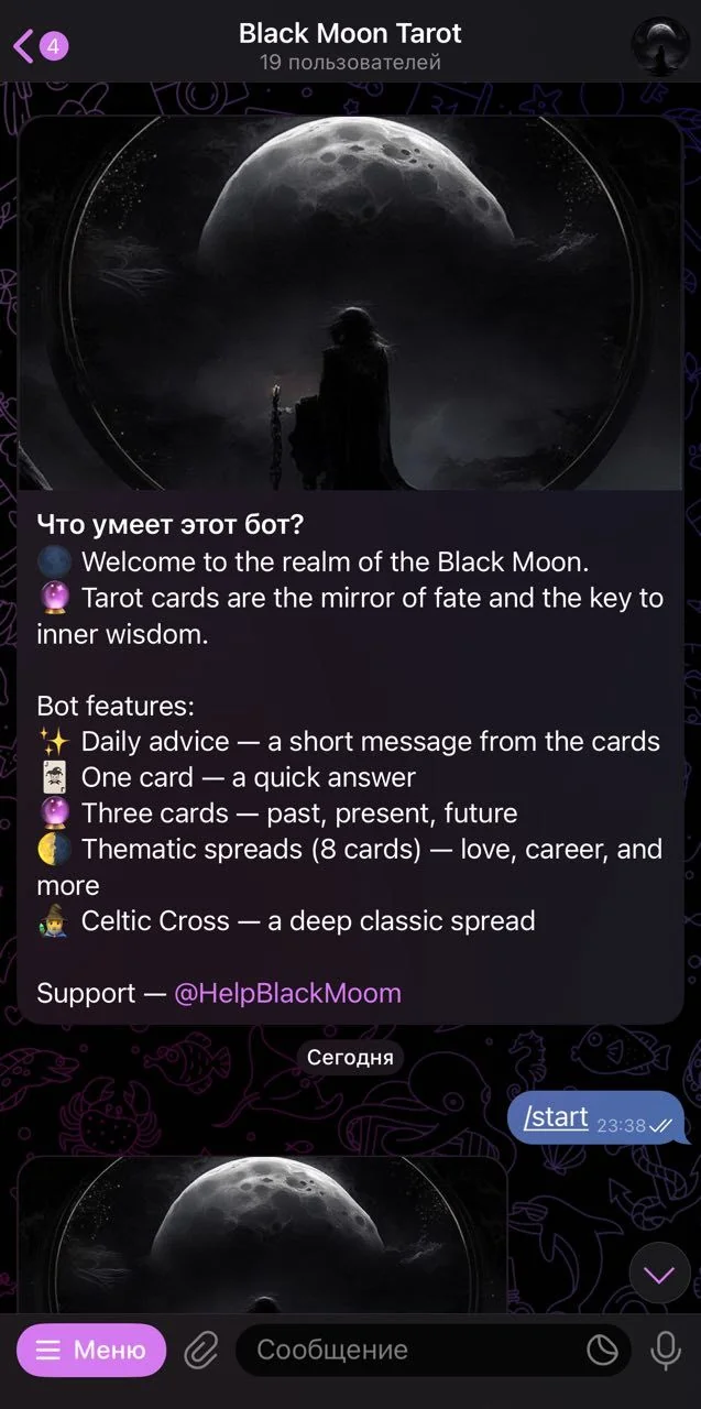 Black Moon Tarot — Aperçu 1