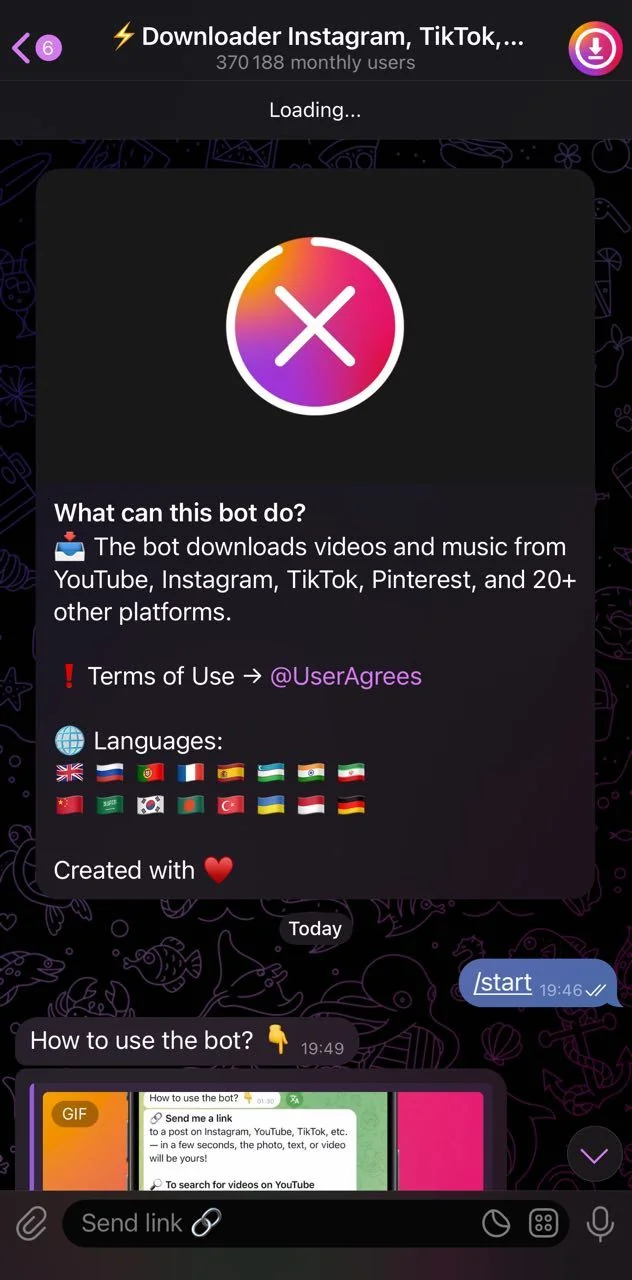 ⚡️Downloader Instagram, TikTok, Pinterest — Preview 1