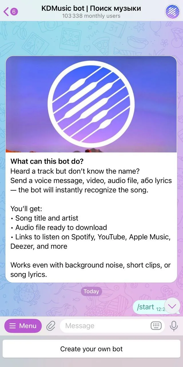 KDMusic bot — Aperçu 1