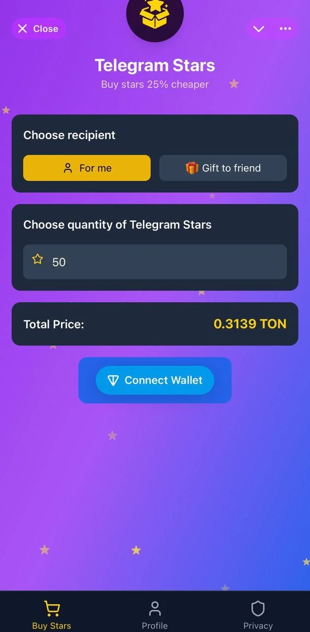 StarBox | Buy Telegram Stars — Pratinjau 1