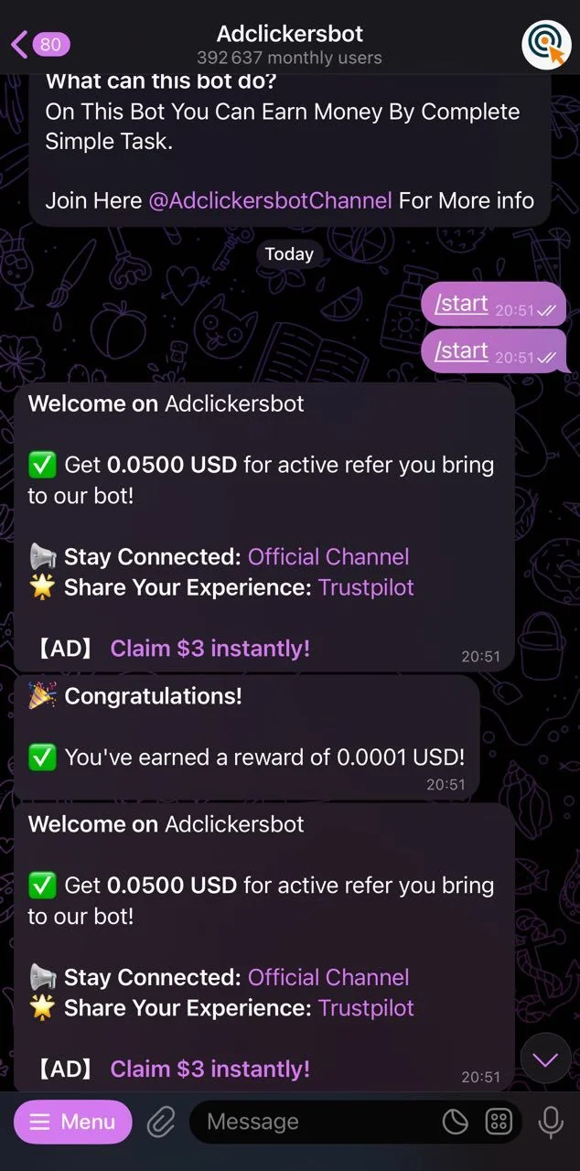 Adclickersbot — पूर्वावलोकन 1