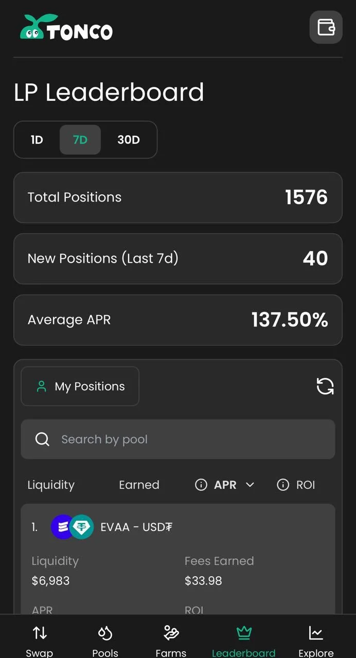 TONCO DEX App — Preview 4