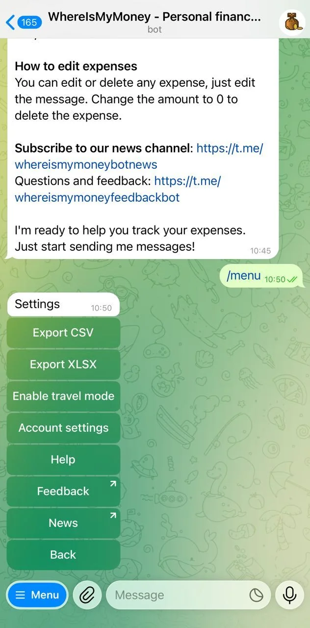 WhereIsMyMoney - Personal finance bot — Preview 2