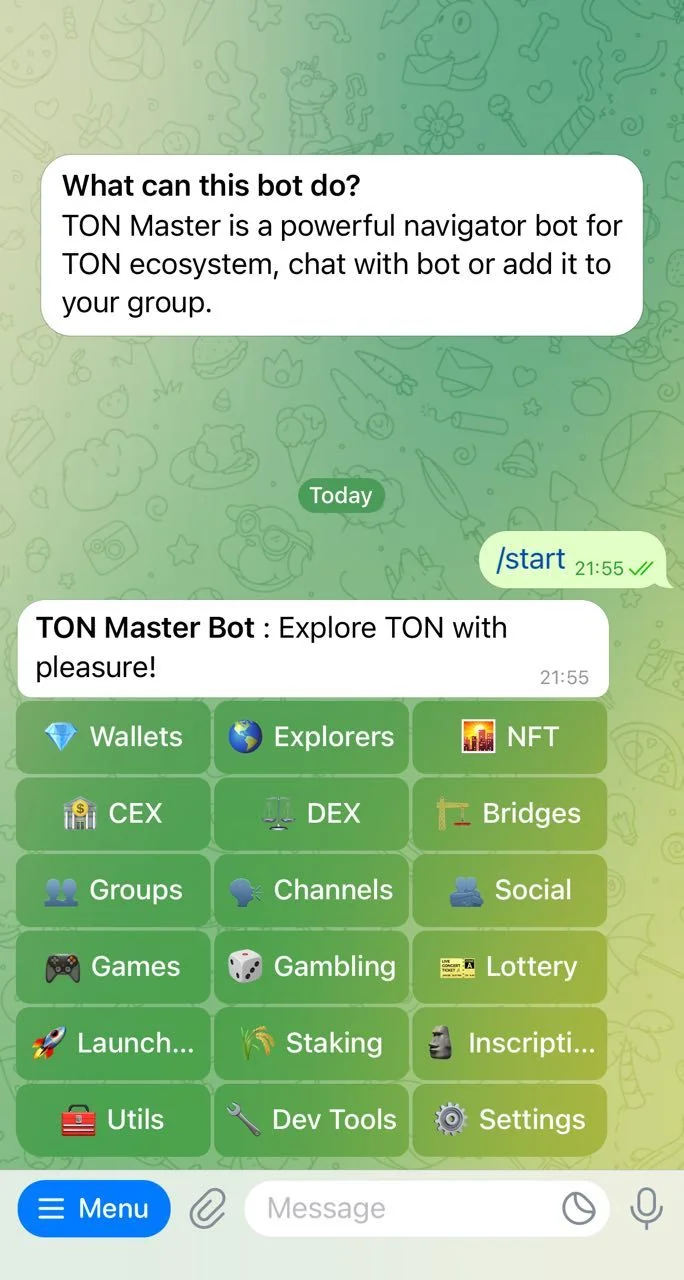 TON Master Bot — Pratinjau 1