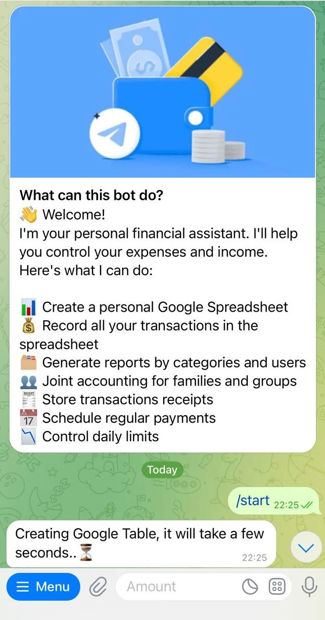 💰FinTrackBot — Preview 1
