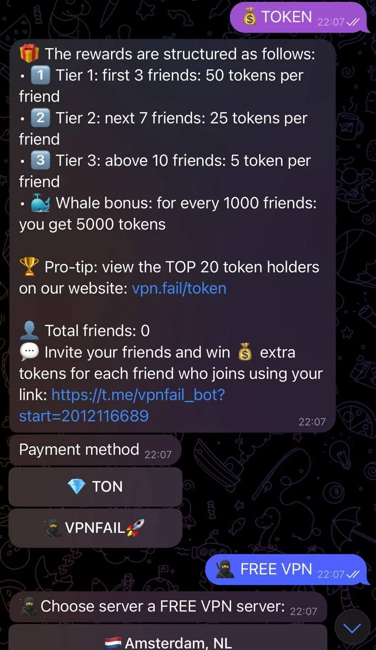 🥷 VPN.fail Bot 🤖 — Preview 2