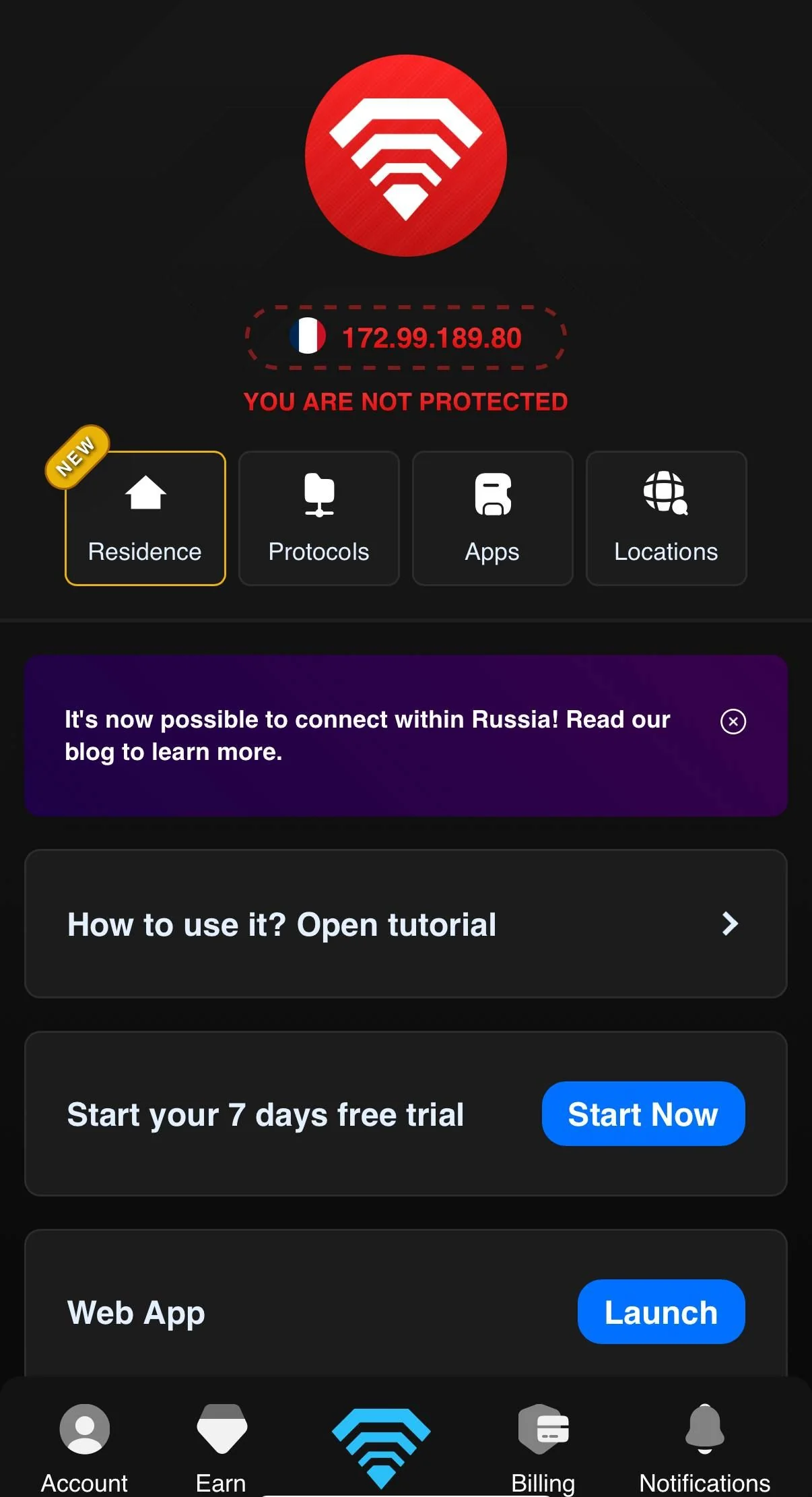 Connecton VPN -> Diamonds VPN — Aperçu 1