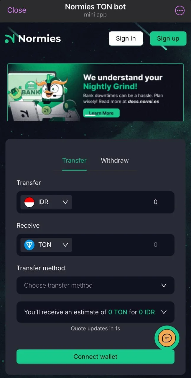 Normies TON bot — Preview 1