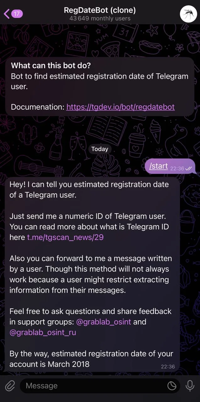 RegDateBot (clone) — Превью 1