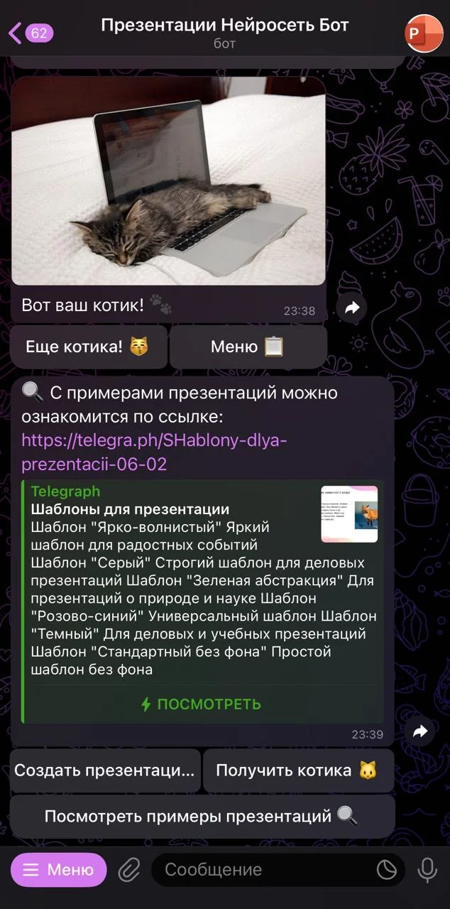 Презентации Нейросеть Бот — Превью 2