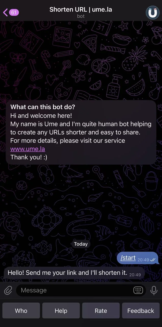 Shorten URL | ume.la — Превью 1