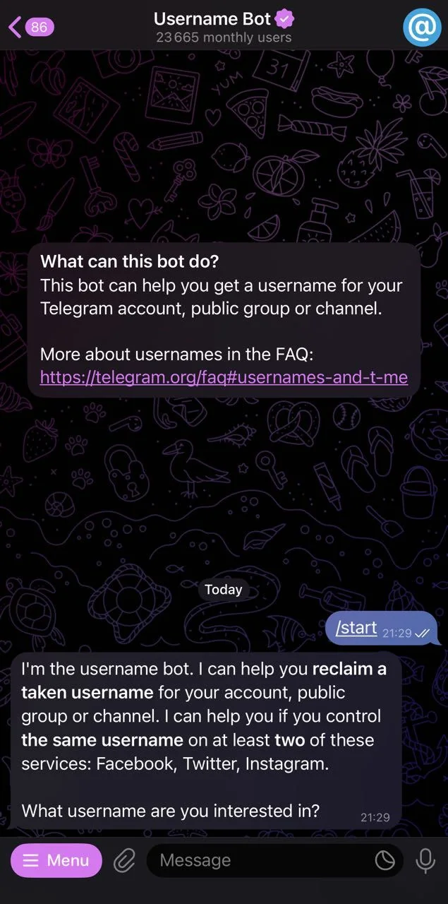 Username Bot — Превью 1