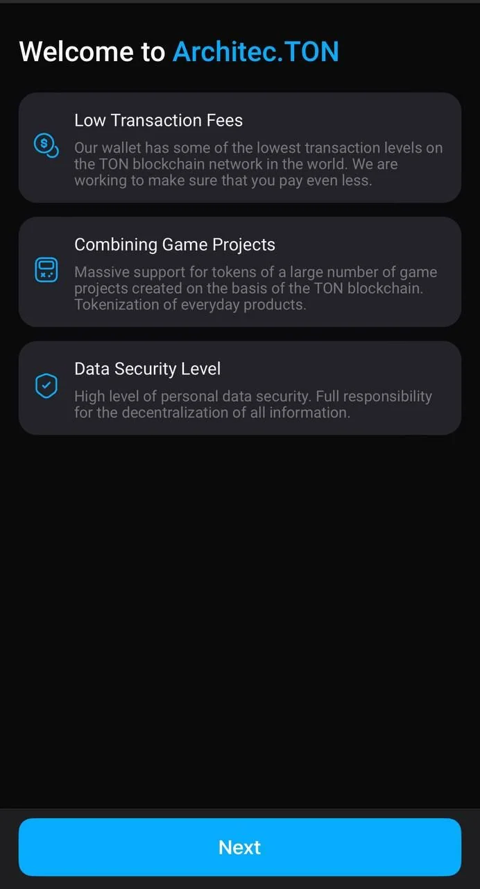 ArchitecTon: wallet & apps catalog — Preview 1