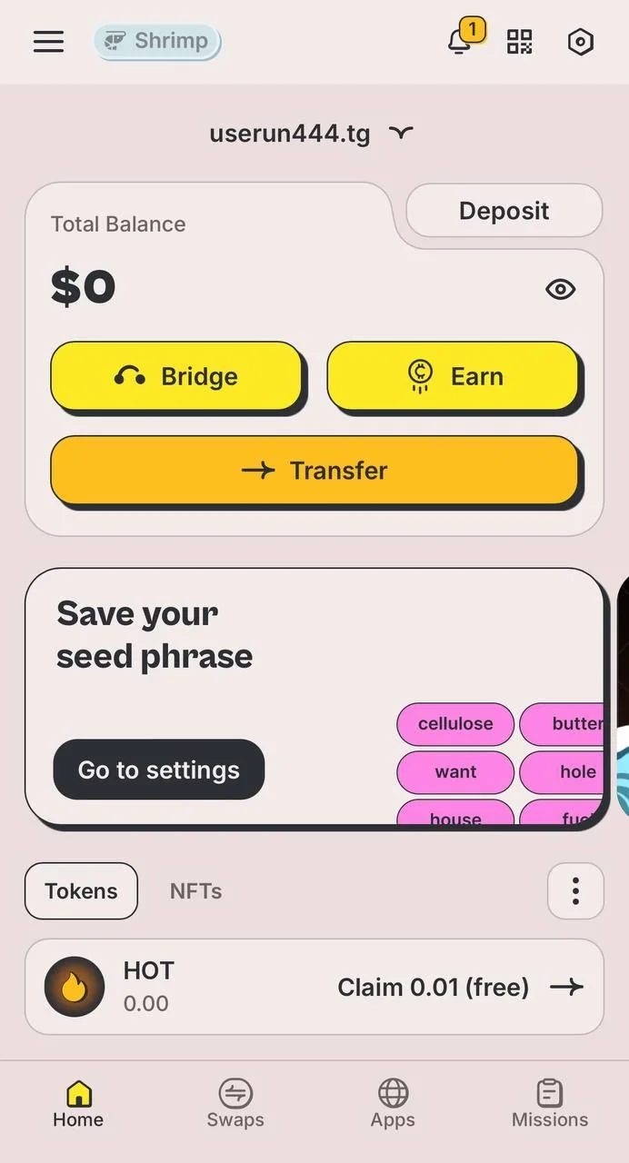 HOT Wallet — Preview 1