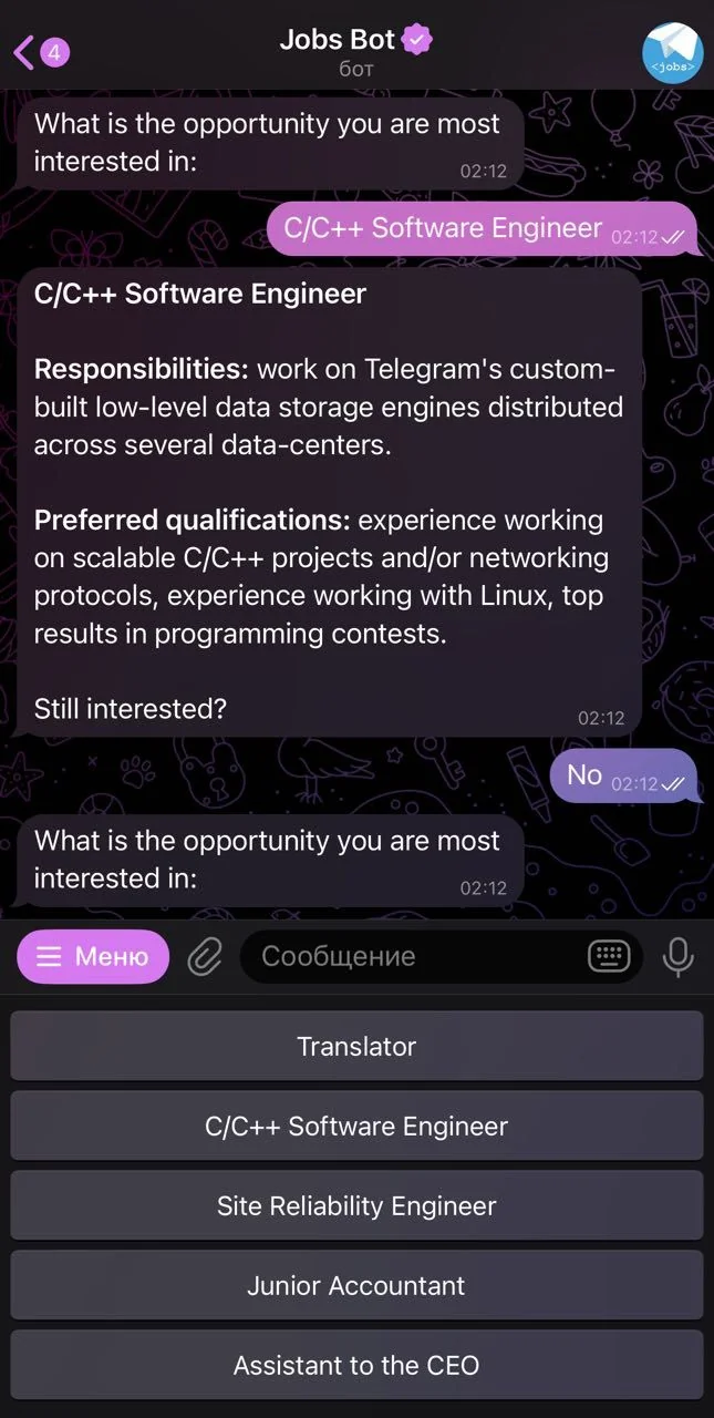 Jobs Bot — Preview 2