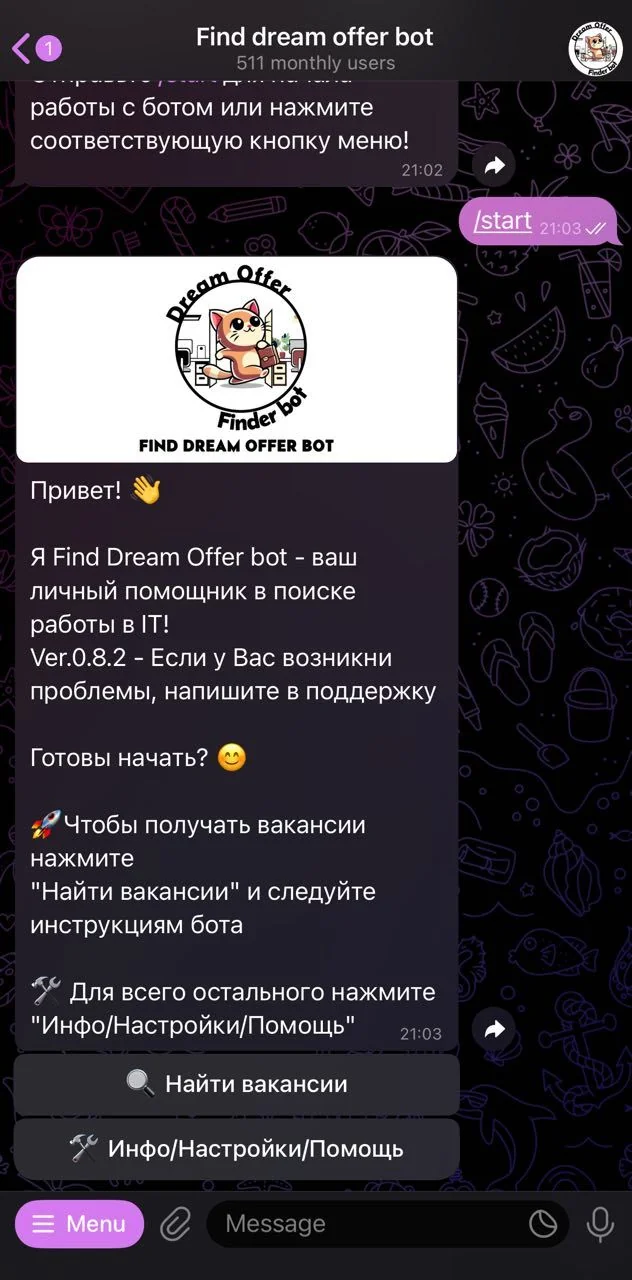 Find dream offer bot — Preview 1