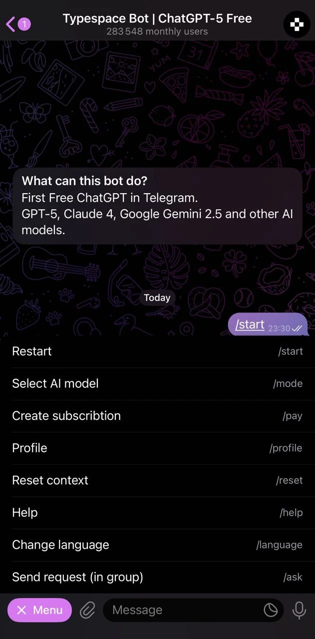 Typespace Bot | ChatGPT-5 Free — Preview 1
