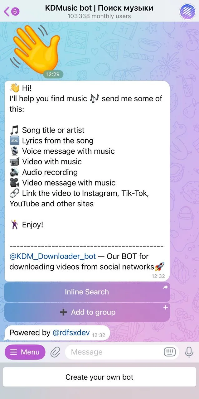 KDMusic bot — Aperçu 2