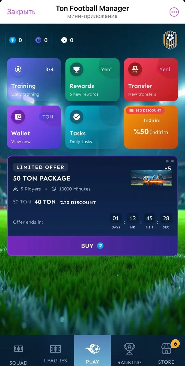 Ton Football Manager — Pratinjau 1