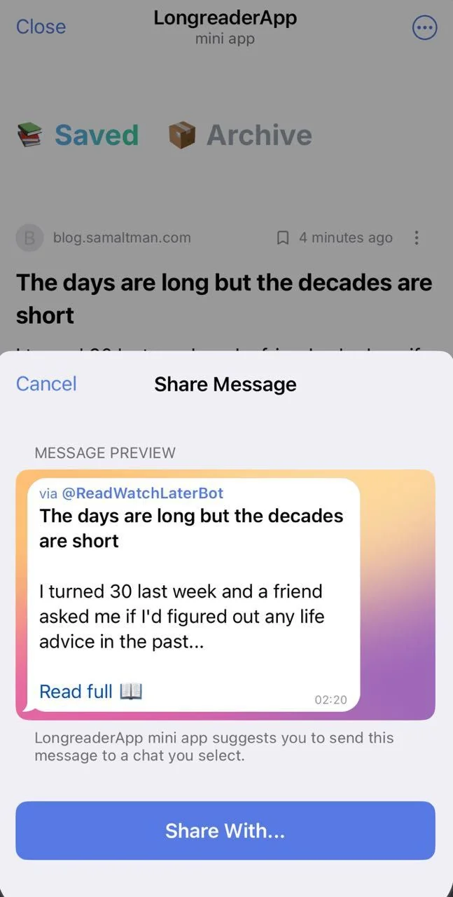 📚 Longreader — save articles to read them later — पूर्वावलोकन 3