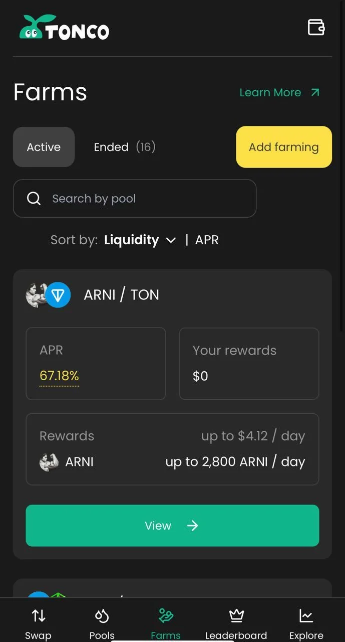 TONCO DEX App — Preview 3